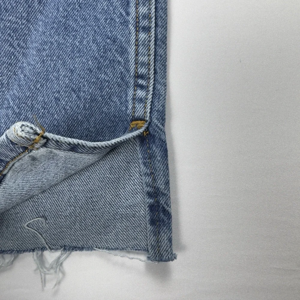 FRAME Womens Two-Tone Patchwork Straight Leg Jeans Raw Hem Denim Color Block  26 - Picture 6 of 15